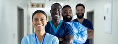 Diverse group of nurses smiling